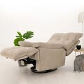 Fotoliu cu recliner, Atelier del Sofa, 752EST1514, Lemn de carpen;PAL, Crem