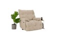 Fotoliu cu recliner, Atelier del Sofa, 752EST1514, Lemn de carpen;PAL, Crem