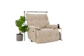 Fotoliu cu recliner, Atelier del Sofa, 752EST1514, Lemn de carpen;PAL, Crem