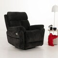 Fotoliu cu recliner, Atelier del Sofa, 752EST1503, Lemn de carpen;PAL, Negru