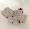 Fotoliu cu recliner, Atelier del Sofa, 752EST1502, Lemn de carpen;PAL, Crem