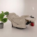 Fotoliu cu recliner, Atelier del Sofa, 752EST1502, Lemn de carpen;PAL, Crem