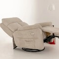Fotoliu cu recliner, Atelier del Sofa, 752EST1502, Lemn de carpen;PAL, Crem