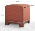 Taburet, Atelier del Sofa, 209FLF1413, 50% bumbac, 50% in, Caramiziu