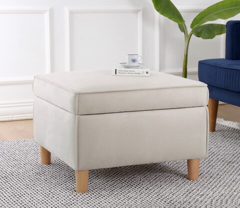 Taburet, Atelier del Sofa, 209FLF1419, Bumbac, Crem