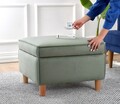 Taburet, Atelier del Sofa, 209FLF1420, Bumbac, Verde