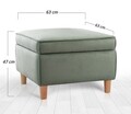 Taburet, Atelier del Sofa, 209FLF1420, Bumbac, Verde