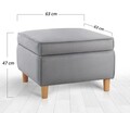 Taburet, Atelier del Sofa, 209FLF1417, Bumbac, Gri