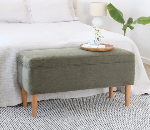 Taburet, Atelier del Sofa, 209FLF1411, 50% bumbac, 50% in, Verde