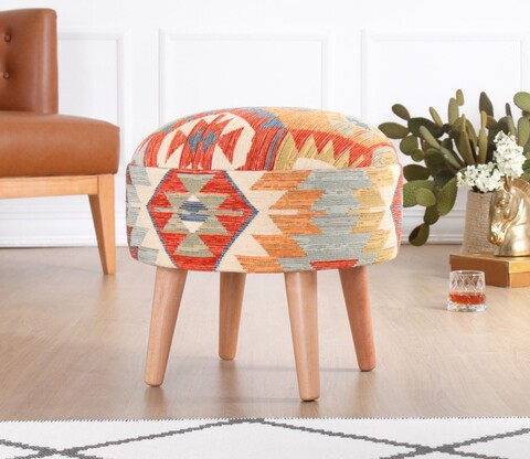 Taburet, Atelier del Sofa, 209FLF1442, 50% bumbac, 50% in, Multicolor