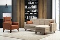 Set de canapea, Atelier del Sofa, 730MST1318, Metal / Lemn, Bej