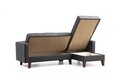 Set de canapea, Atelier del Sofa, 730MST1320, Metal / Lemn, Gri inchis