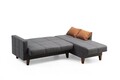 Set de canapea, Atelier del Sofa, 730MST1320, Metal / Lemn, Gri inchis