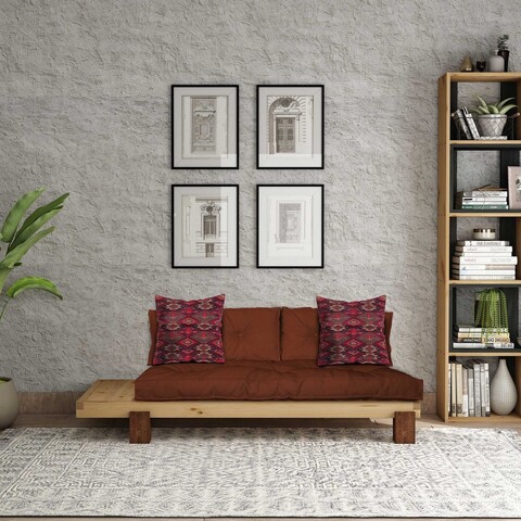 Șezlong, Atelier del Sofa, 135PLT1111, Lemn , Natural / Roșu-țiglă