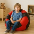 Fotoliu puf Bean Bag, Atelier del Sofa, 535PFT1238, Piele ecologica, Roșu/Negru