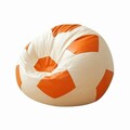 Fotoliu puf Bean Bag, Atelier del Sofa, 535PFT1236, Piele ecologica, Portocaliu/Alb