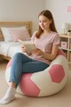 Fotoliu puf Bean Bag, Atelier del Sofa, 535PFT1226, Piele ecologica, Alb/Roz