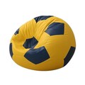Fotoliu puf Bean Bag, Atelier del Sofa, 535PFT1224, Piele ecologica, Galben / Albastru