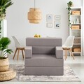 Fotoliu extensibil, Atelier del Sofa, 363SLD1154, Spuma elastica, Gri