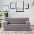 Canapea extensibila 2 locuri, Atelier del Sofa, 363SLD1128, Poliester, Gri