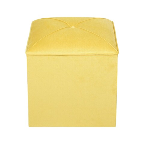 Taburet, Atelier del Sofa, 558ZEN1385, Lemn de brad, Galben mustar