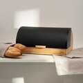Cutie pentru paine Tropea, Homla, 38.5x27.5x18.5 cm, metal/bambus, natur/negru