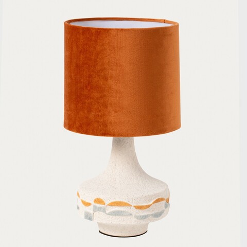 Lampa de masa Chevet, Homla, 20x36.5 cm, 60W, 1x E27, ceramica, alb/caramiziu