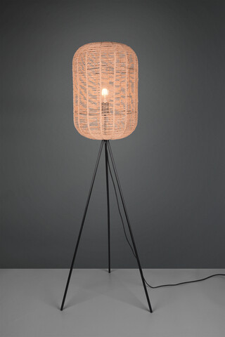 Lampadar Runa, TRIO, 35x150 cm, 40W, 1x E27, metal, negru mat/bej