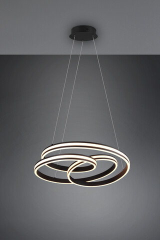 Lustra Nuria, TRIO, 60x150 cm, 60W, 1x SMD, metal, negru mat