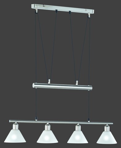 Lustra Stamina, TRIO, 80x14x180 cm, 40W, 4x E14, metal, nichel mat