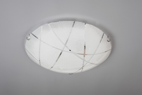 Plafoniera Sandrina, TRIO, 40x10 cm, 40W, 2x E27, sticla, alb