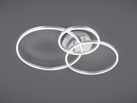 Plafoniera Winona, TRIO, 78x60x11.5 cm, 28W / 10W, 2x SMD, metal, nichel mat