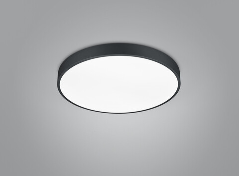 Plafoniera Waco, TRIO, 49x6 cm, 52.5W, 1x SMD, metal, negru mat