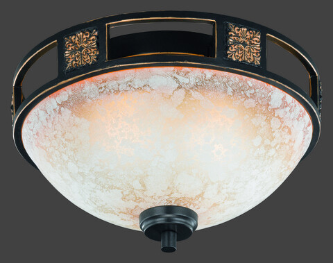 Plafoniera Quinta, TRIO, 33x20 cm, 42W, 2x E27, metal, ruginiu/alb