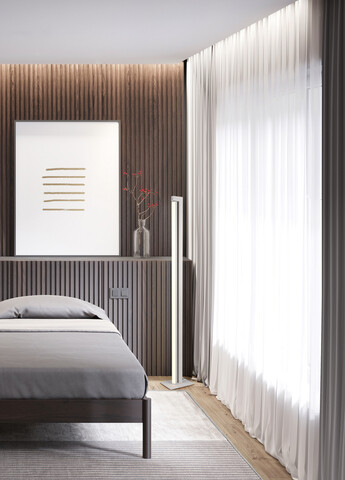 Lampadar Seeker, TRIO, 20x16x130 cm, 21W, 1x SMD, metal, gri