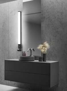 79x5.5 cm, Negru mat;Alb