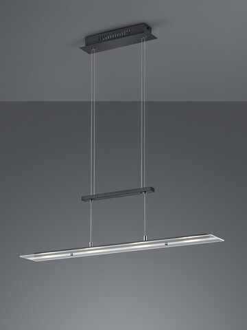 Lustra Milos, RL, 80x12x170 cm, 5W, 1x SMD, metal, negru mat