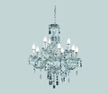 Candelabru Luster, RL, 61x192 cm, 40W, 9x E14, metal, argintiu