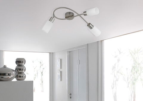 Plafoniera Mars, RL, 45x34.5x19.5 cm, 40W, 3x E14, metal, nichel mat/alb