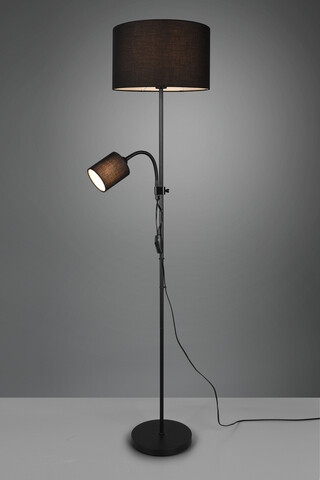 Lampadar Owen, RL, 36x160 cm, 42W / 10W, 1x E27 / 1x E14, metal, negru