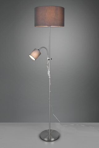 Lampadar Owen, RL, 36x160 cm, 42W / 10W, 1x E27 / 1x E14, metal, nichel mat