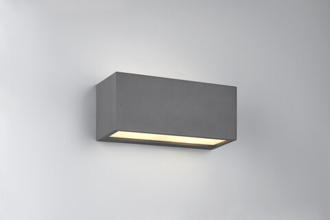 Aplica de perete pentru exterior Mayenne, TRIO, 25x11 cm, 10W, 2x E14, aluminiu, antracit