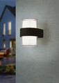 Aplica de perete rotunda pentru exterior Molina, RL, 9.6x13.2 cm, 4.6W, 2x SMD, aluminiu, antracit/transparent