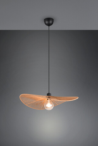 Lustra Laurine, RL, 58x150 cm, 40W, 1x E27, fire de hartie, negru mat/maro