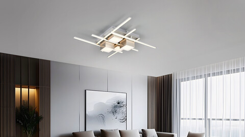 Plafoniera Roger, TRIO, 70x70x11.5 cm, 35W, 1x SMD, metal, nichel mat