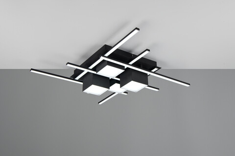 Plafoniera Roger, TRIO, 70x70x11.5 cm, 35W, 1x SMD, metal, negru mat