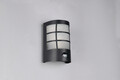 Aplica de perete pentru exterior cu senzor Sintra, RL, 14x10.5x20 cm, 25W, 1x E27, inox, negru mat