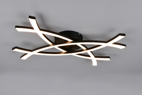 Plafoniera Pollock, RL, 60x40x7.5 cm, 22W, 1x SMD, plastic, negru mat