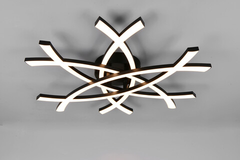 Plafoniera Pollock, RL, 62x59x9 cm, 33W, 1x SMD, plastic, negru mat