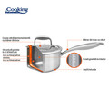 Semioala cu capac Atomic3, Cooking by Heinner, 16x8.5 cm, 1.6 L, inox/sticla, argintiu